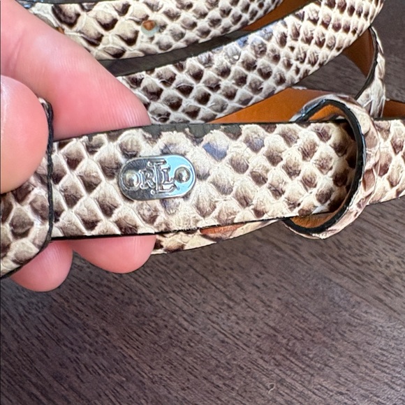 Lauren Ralph Lauren Python Snakeskin Belt - Picture 3 of 10